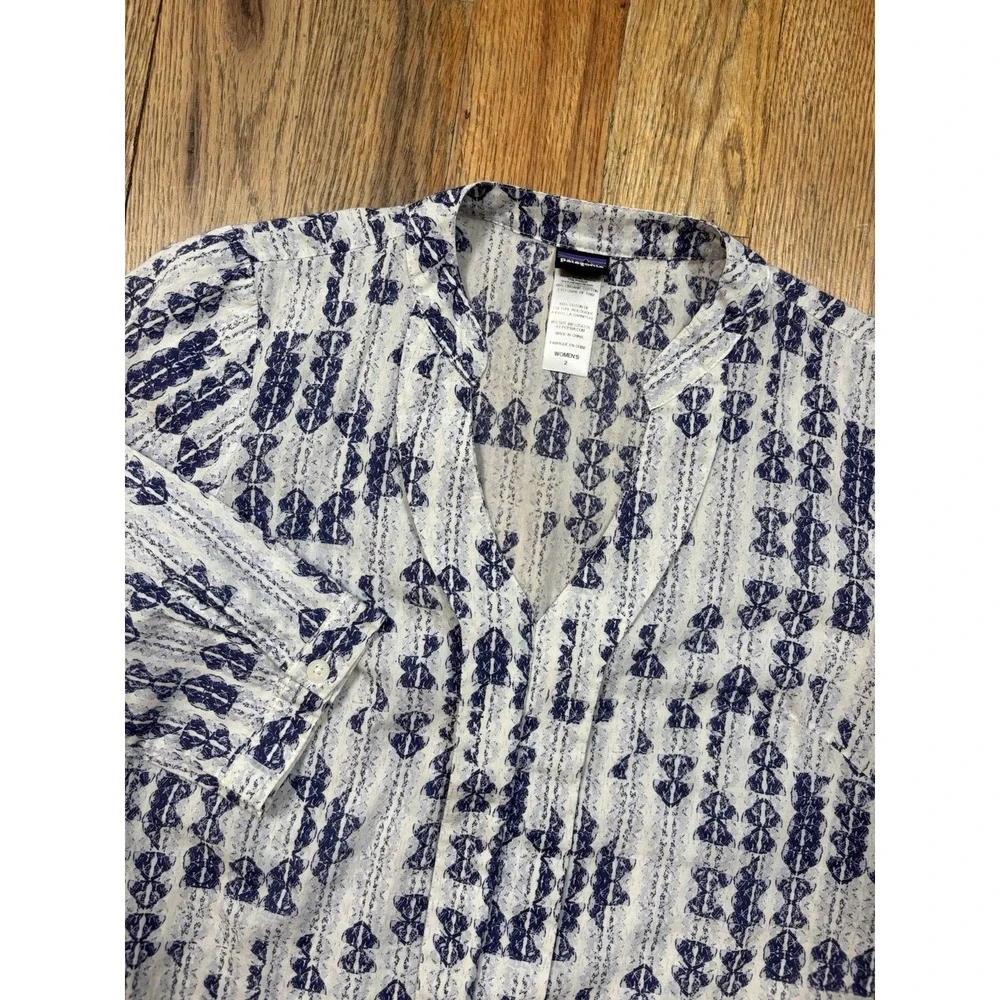 Patagonia Sedum Pullover Tunic Blouse Organic Cotton‎ Lightweight Women's Sz 2
